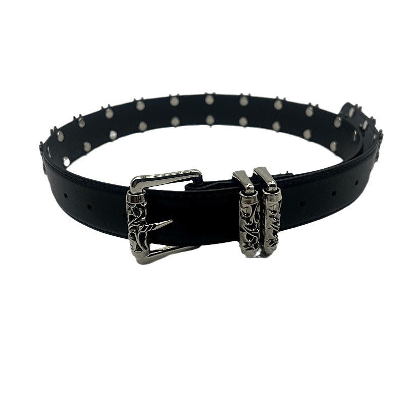 Chrome Hearts dagger belt with rollers, hollowed-out vine carving