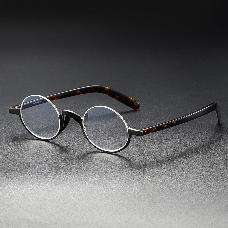 KMN80 round semi-rimless pure titanium glasses