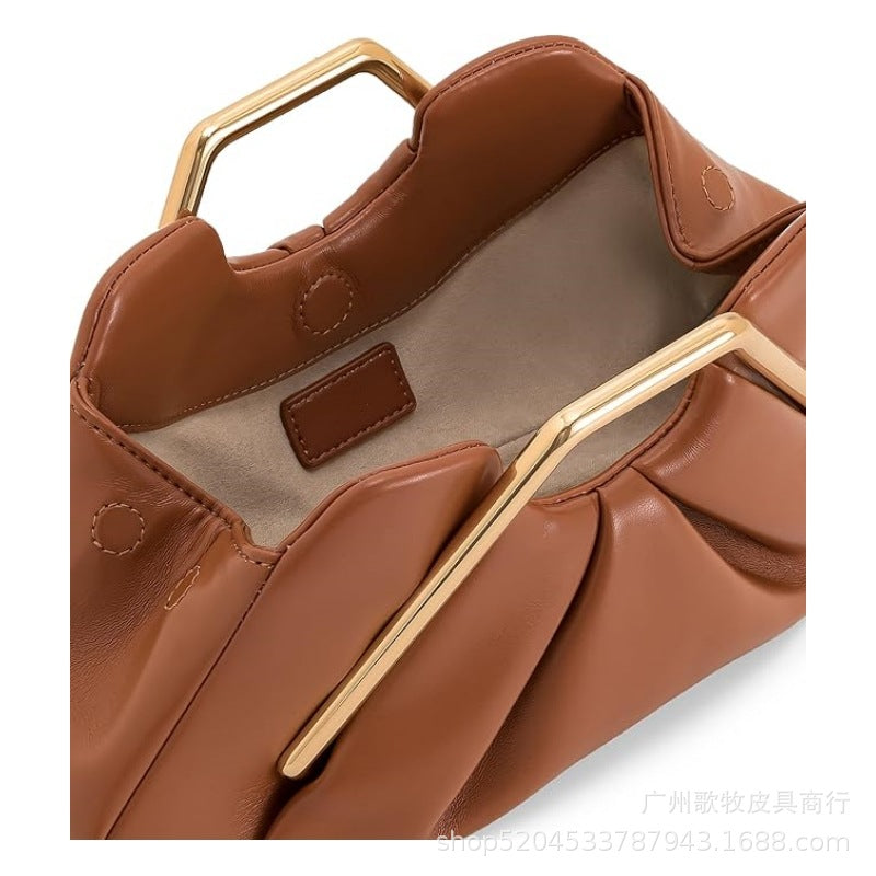 Retro PU "Cloud" Ruched Handbag