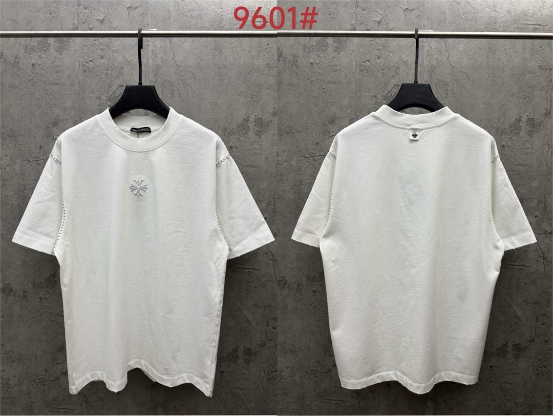 Chrome Hearts American style appliqué embroidered couple T-shirt