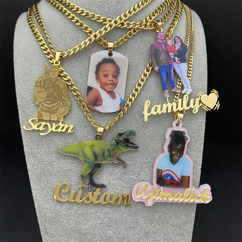 Custom Photo Necklace Picture Pendant Name Memory Jewelry