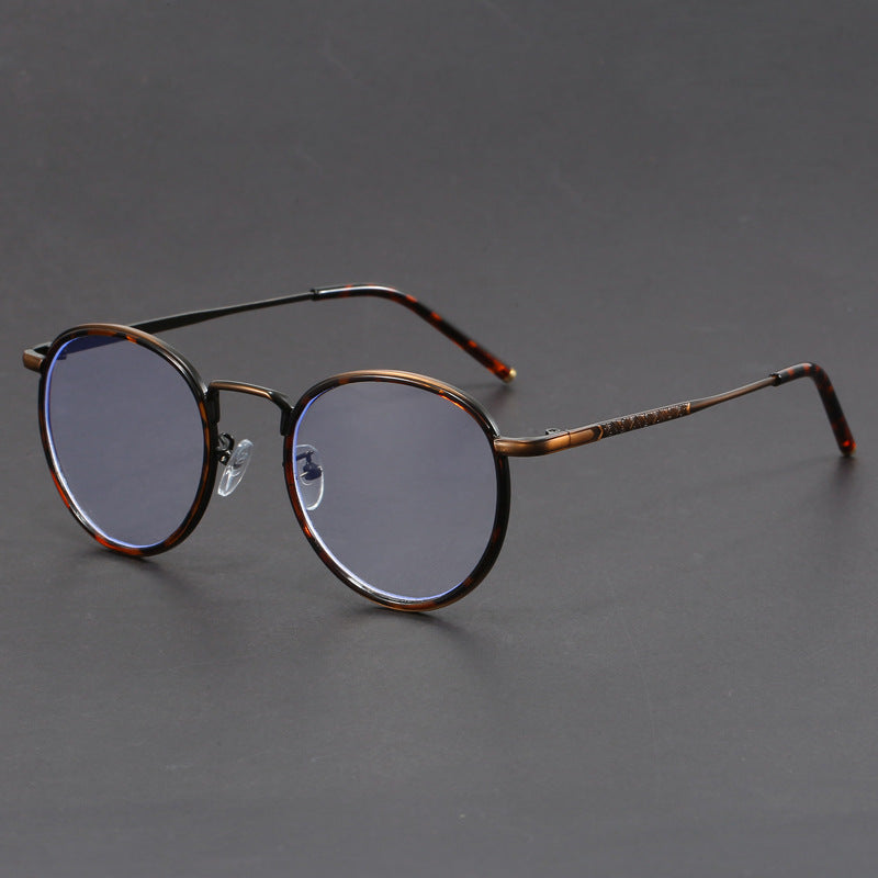 Irregular vintage round face slimming glasses
