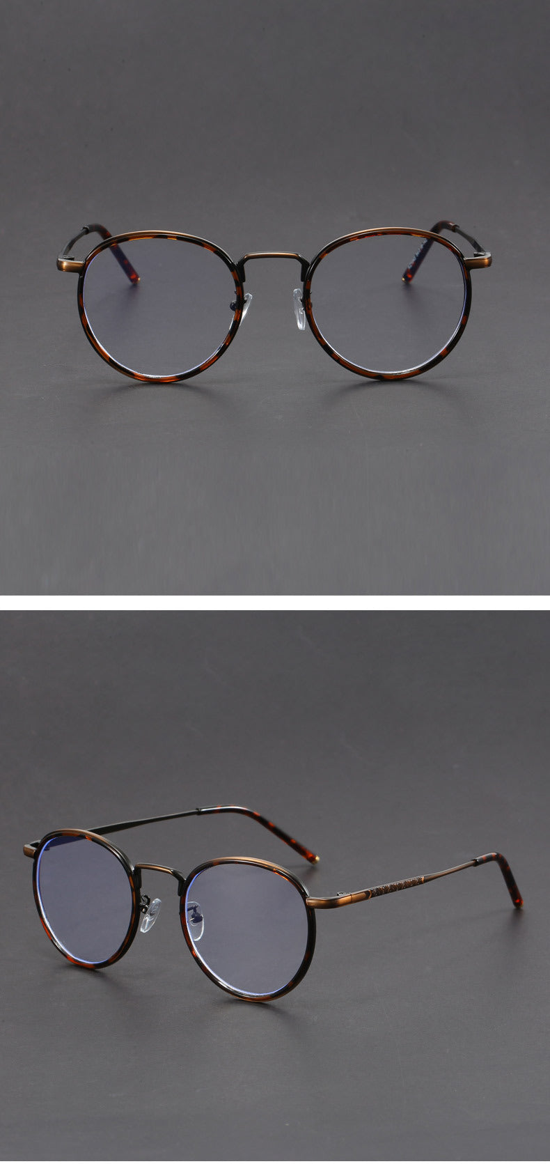 Irregular vintage round face slimming glasses