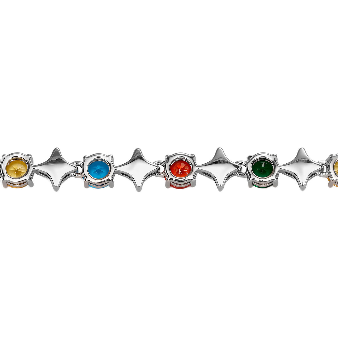 4mm Tennis Chain, 6mm Copper-Set Zircon Star & Sunburst Bracelet