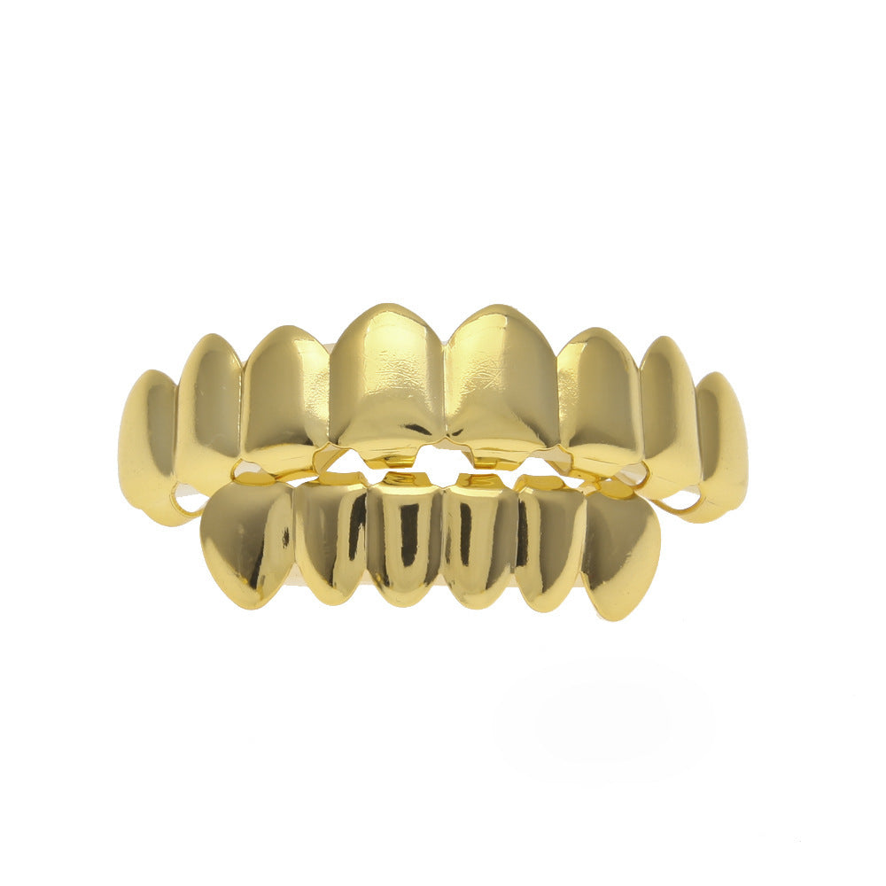 Hip-hop polished braces with gold electroplating