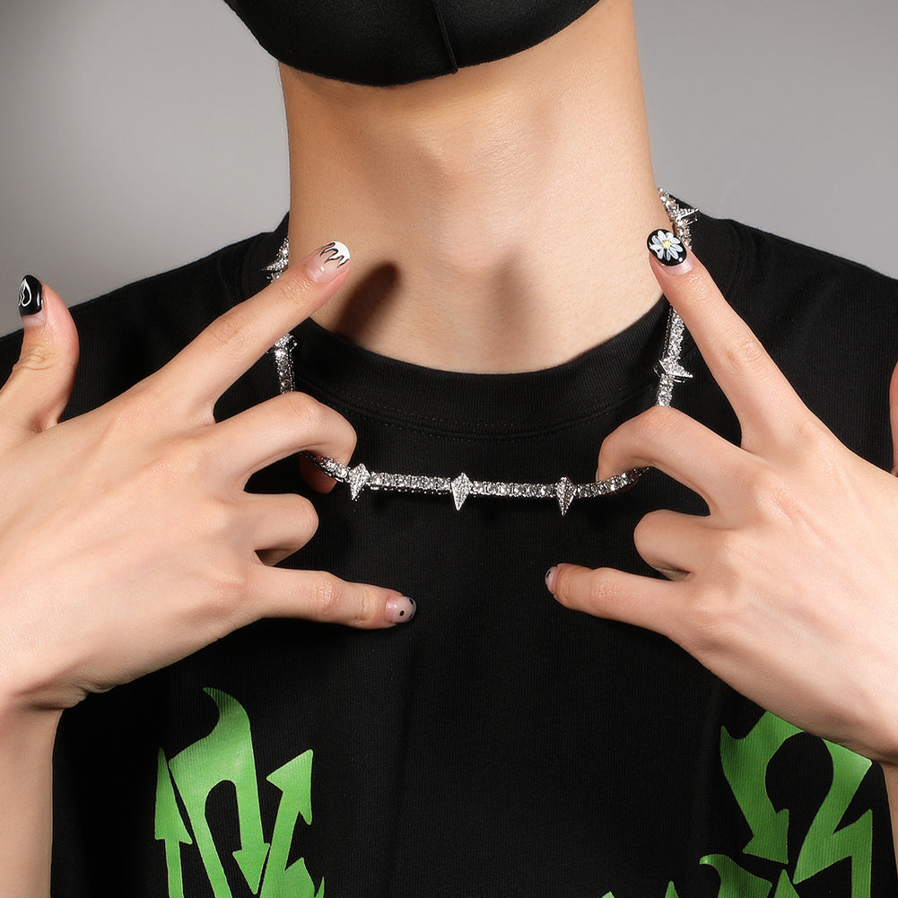 Glow-in-the-Dark Rhinestone Black Panther Necklace