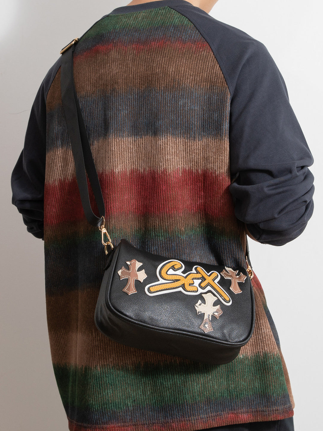 Chrome Hearts cross camouflage PU leather crossbody bag