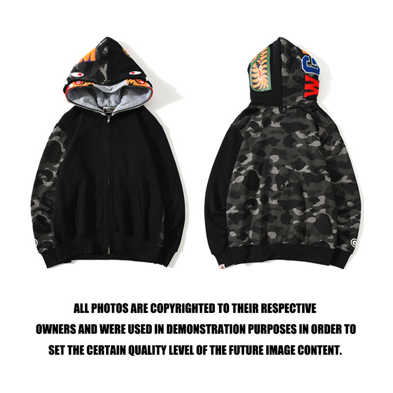 BAPE Shark camouflage hooded cardigan jacket