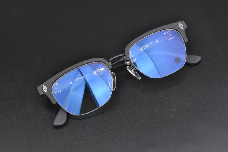 Chrome Hearts sword themed literary semi rimmed glasses