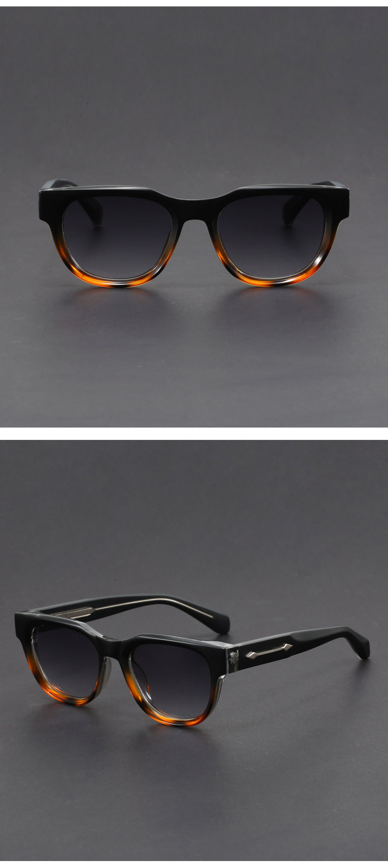 Small square propionate pin inserted sunglasses