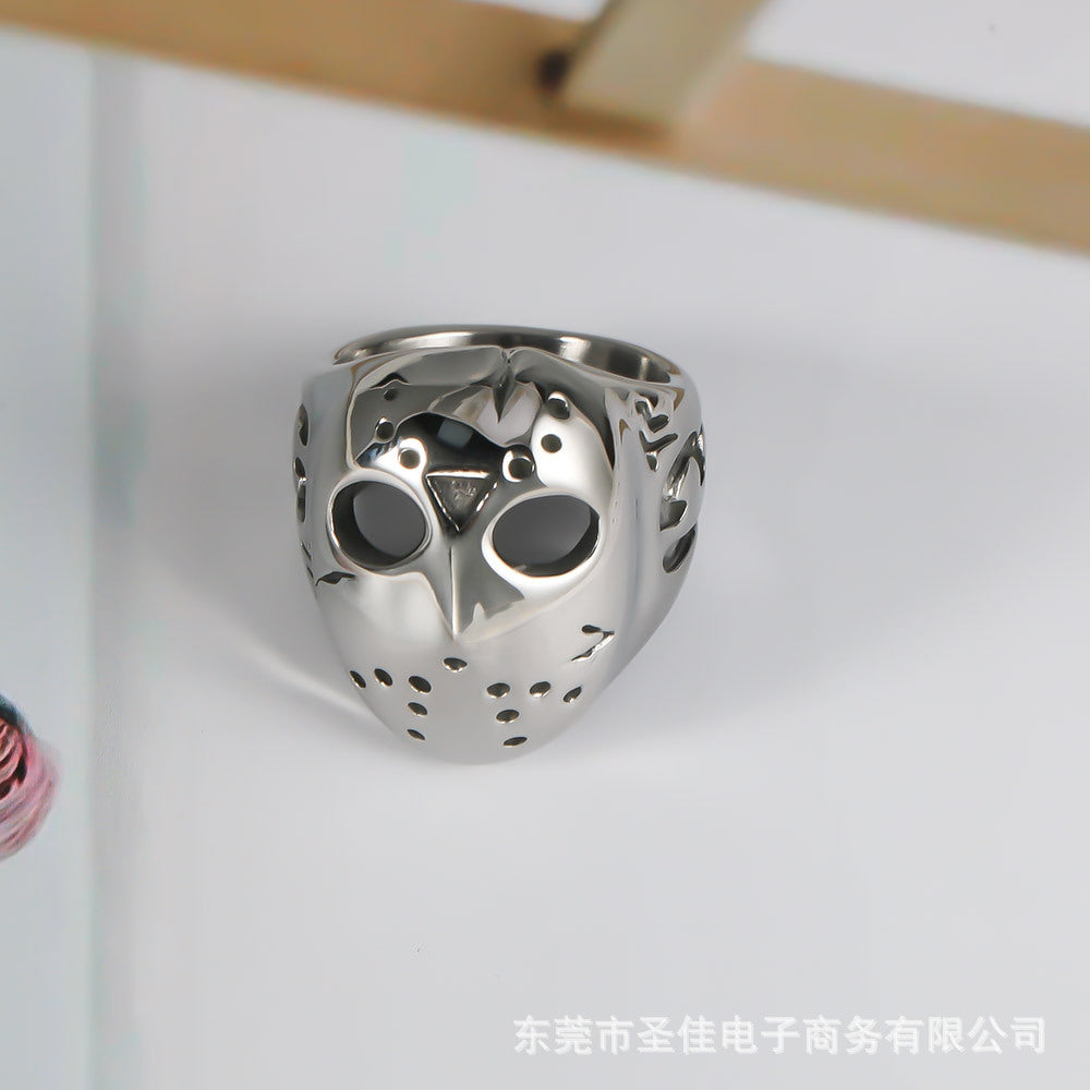 Faceless Punk Skull Titanium Steel Ring