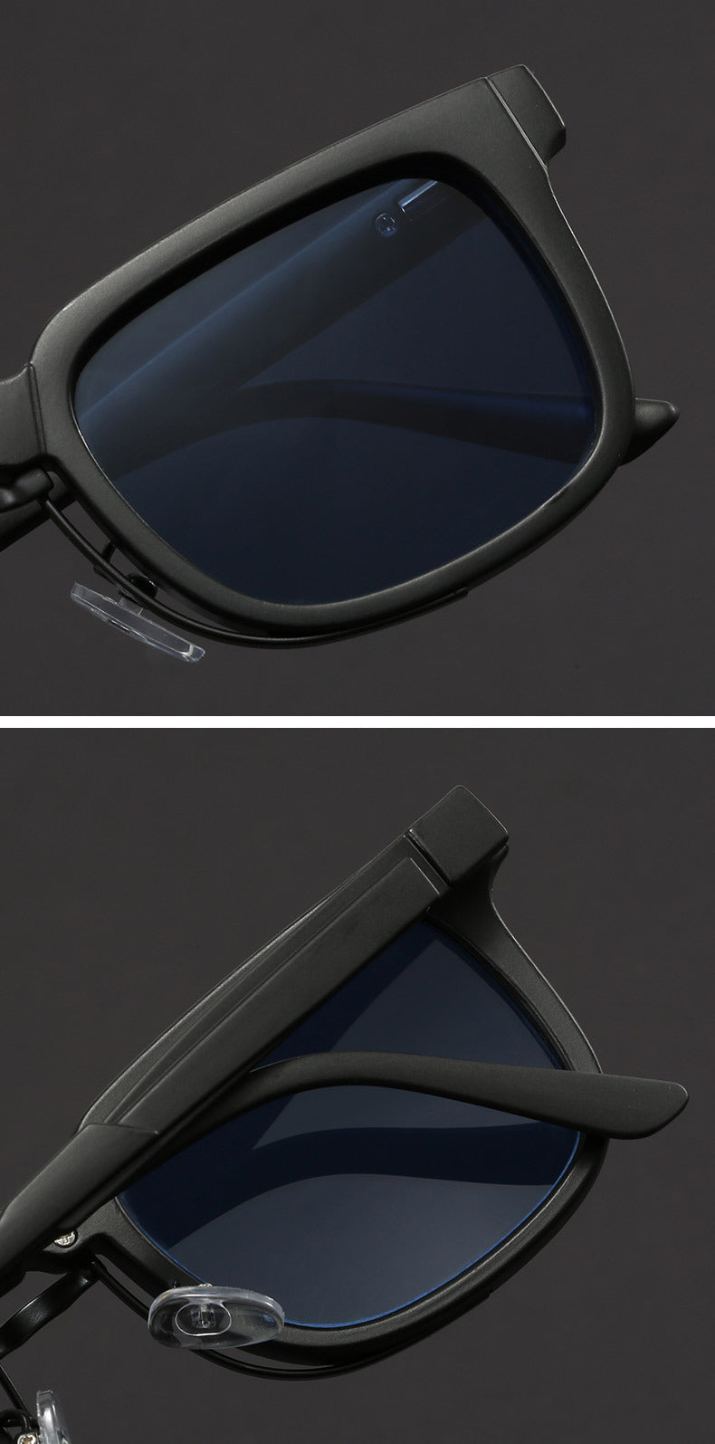Retro European and American Square Sunglasses with Spring Temples