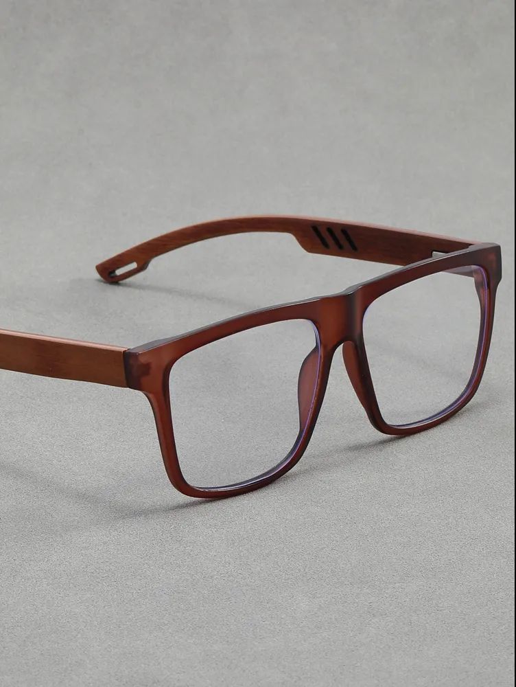 Bamboo-style square frame eyeglasses