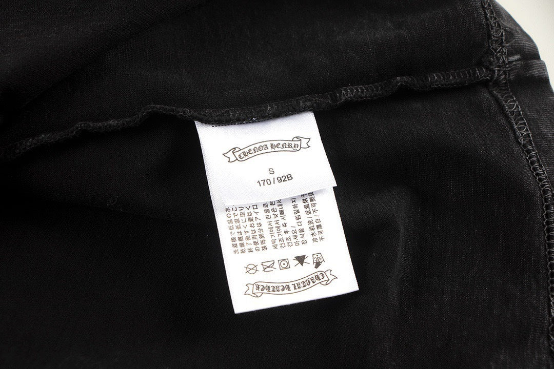 Chrome Hearts Summer Embroidery Print Cotton T-Shirt Short-Sleeve