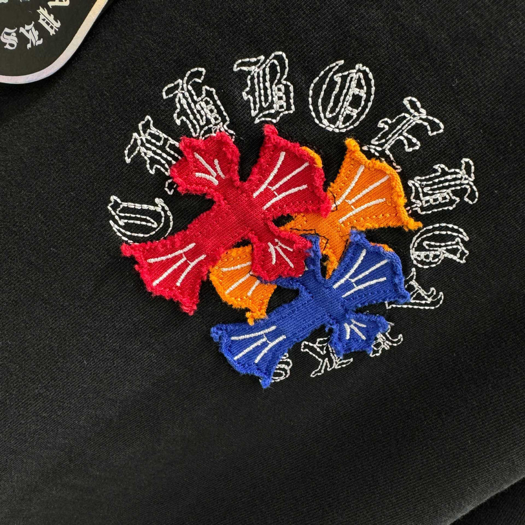 Chrome Hearts Washed Appliqué Embroidered Short-sleeved T-shirt