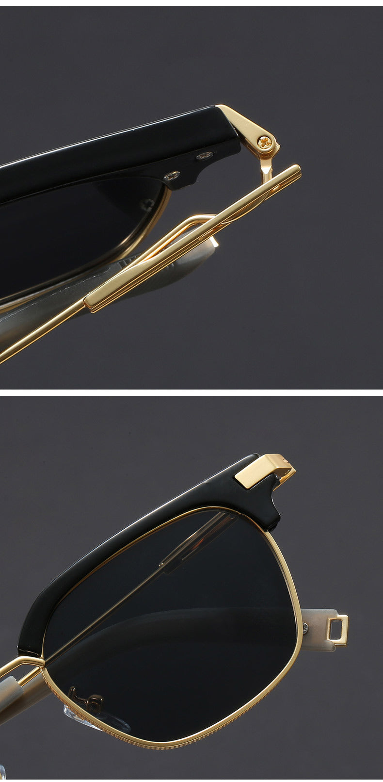 Classic half-rimmed browline Clubmaster sunglasses