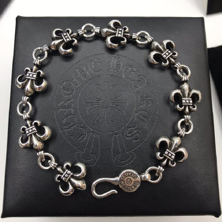chrome hearts cross retro scout flower bracelet