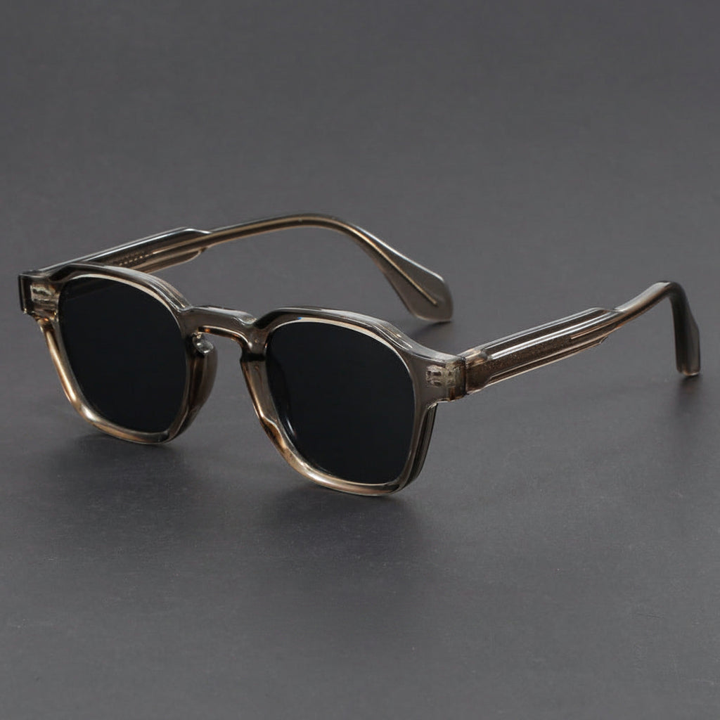 Retro irregular square black sunglasses