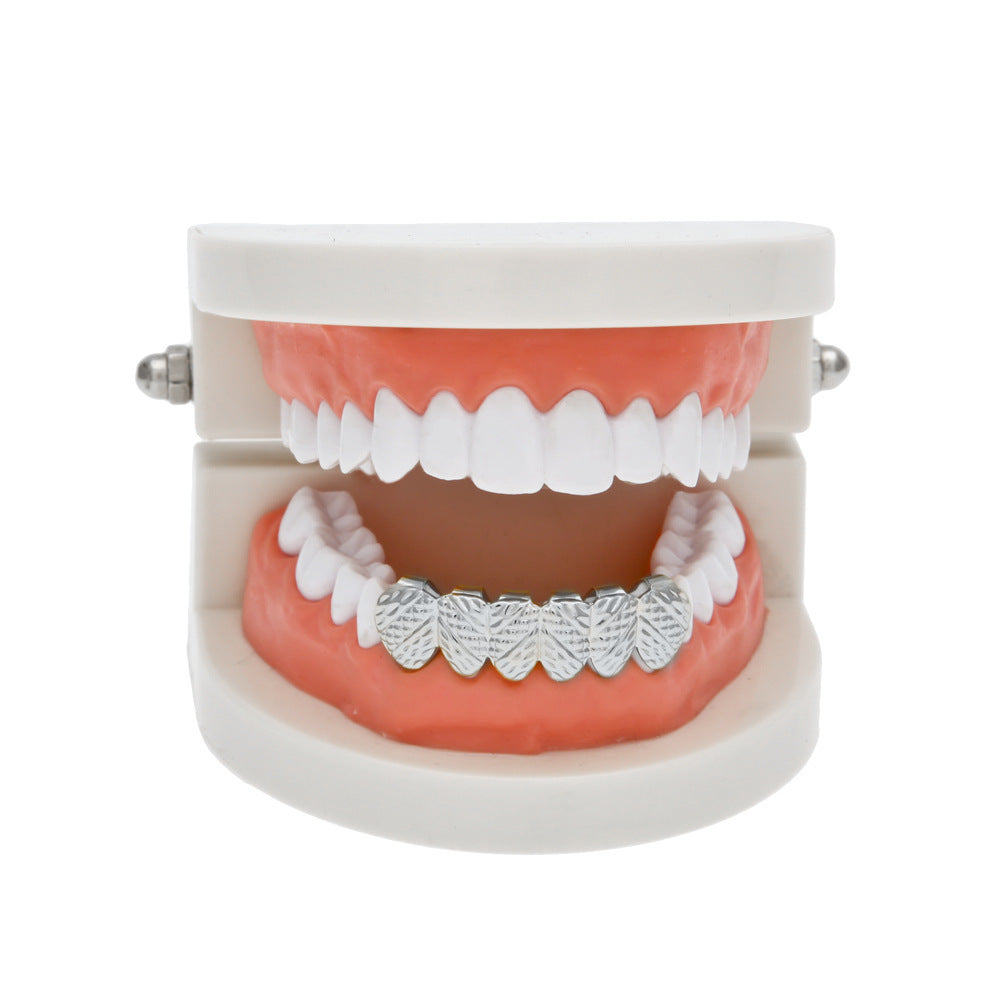 Hip-hop polished braces with gold electroplating