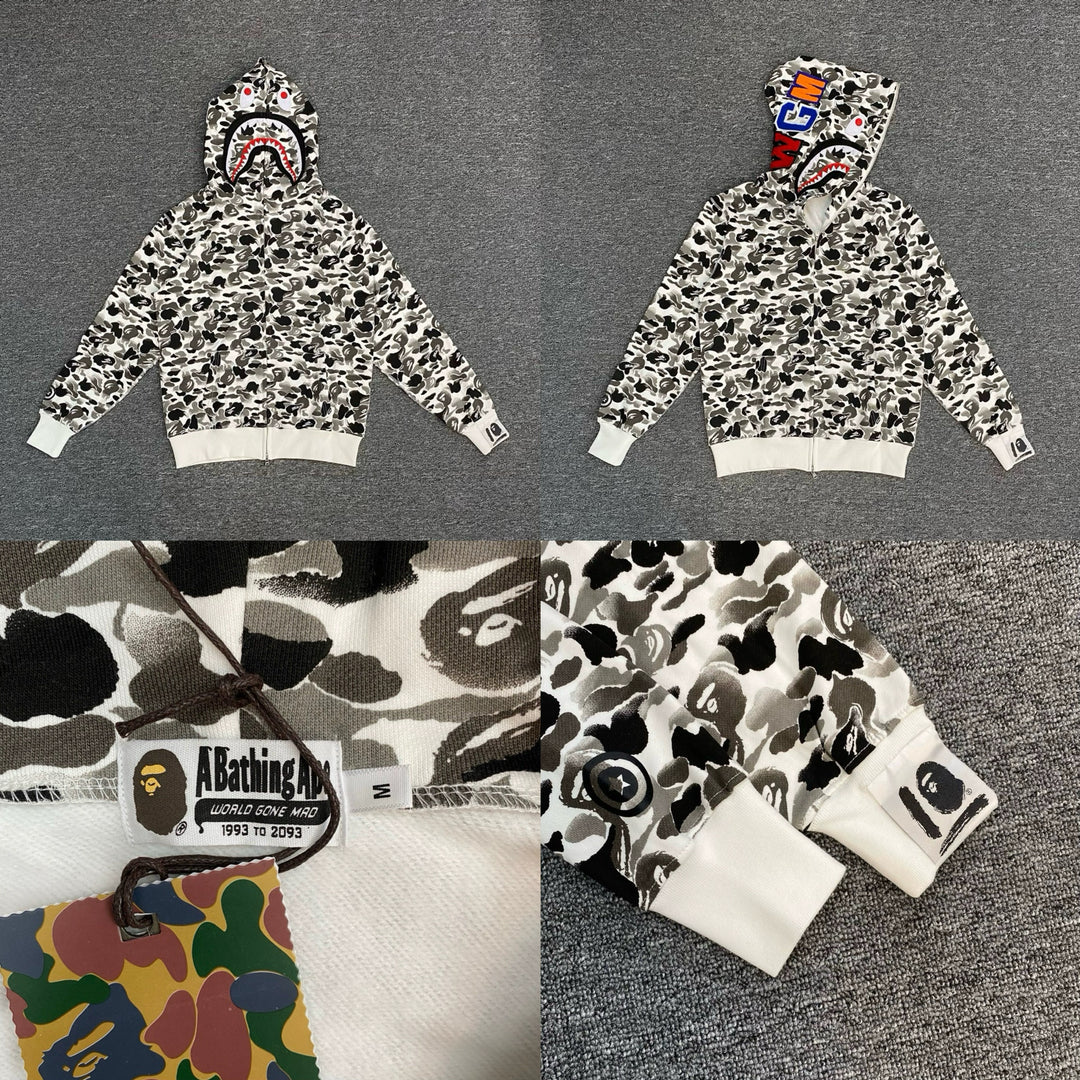 BAPE Shark head camouflage zip-up jacket
