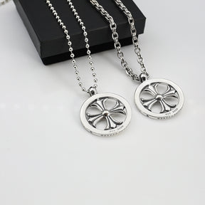 chrome hearts hollow round cross necklace