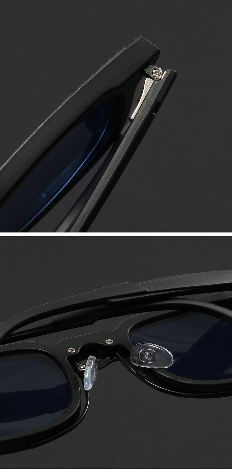 Retro European and American Square Sunglasses with Spring Temples