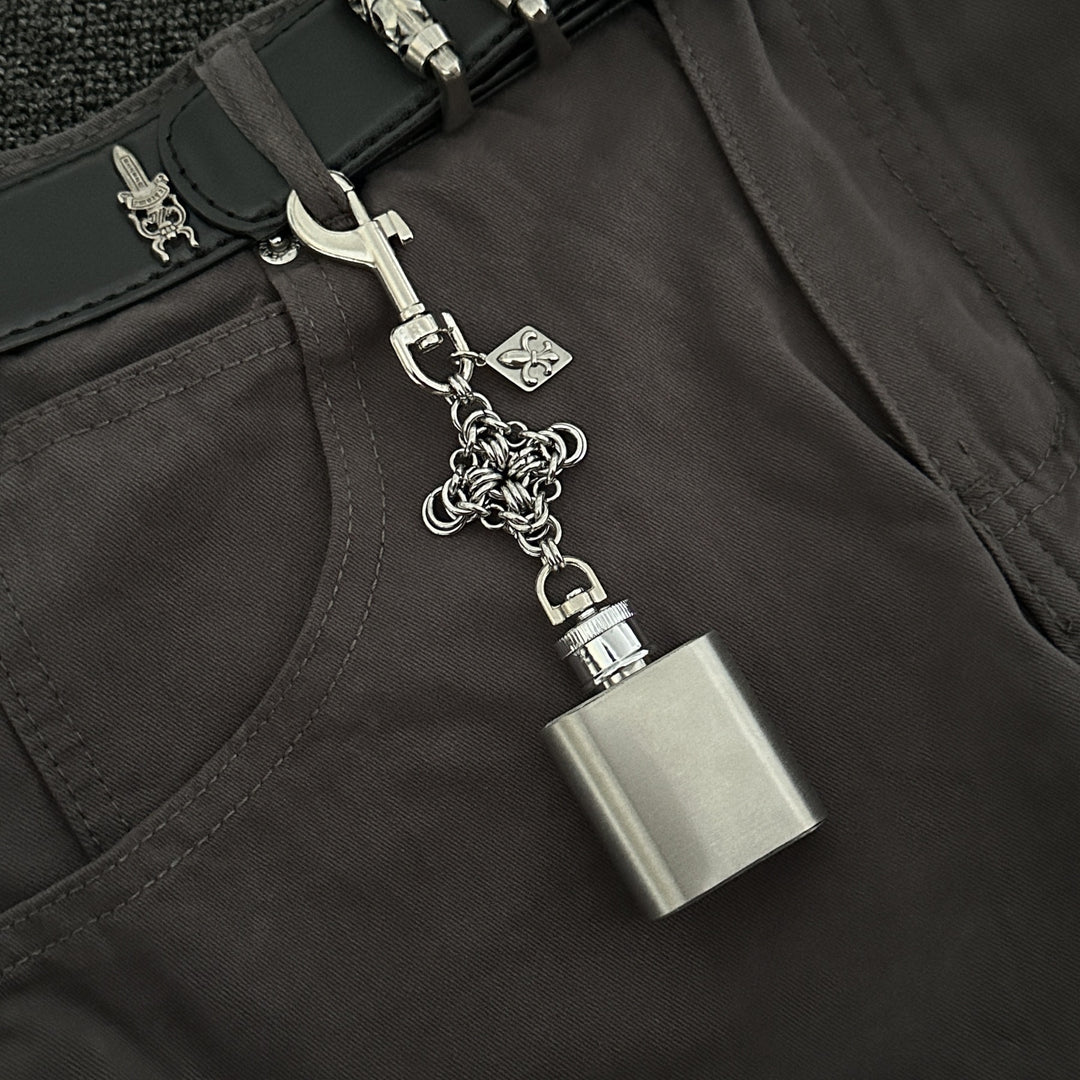 Chainmail Flask Mini Flask Keychain