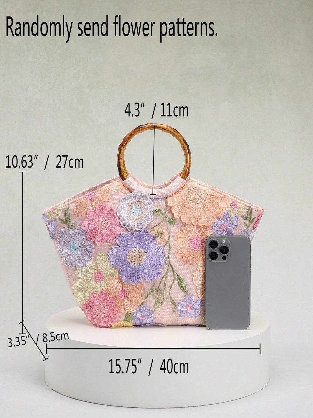 Embroidered Appliqué Sequins and Flowers Vacation Style Handbag