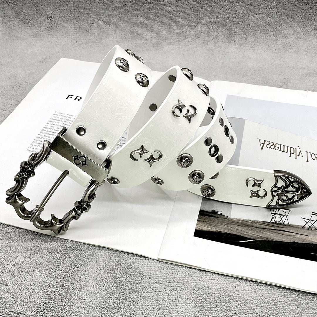 Chrome Hearts Studded Buckle Metal Hip Hop Belt