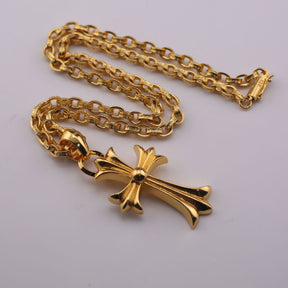 chrome hearts gold cross necklace