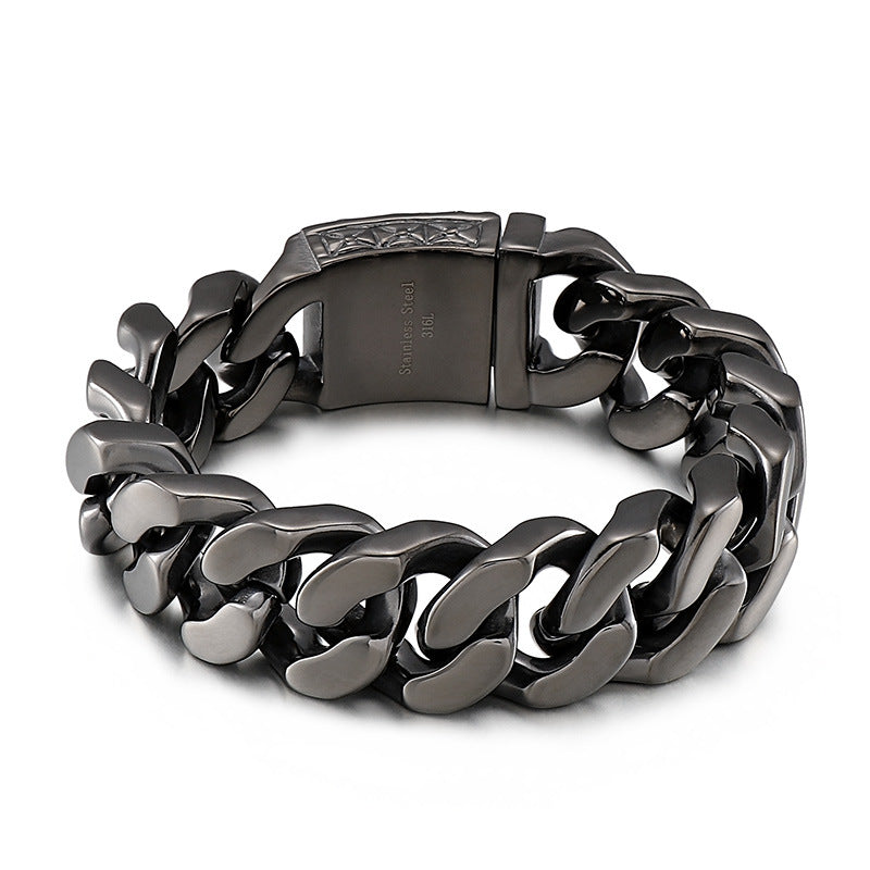 Skull Cuban chain titanium steel bracelet