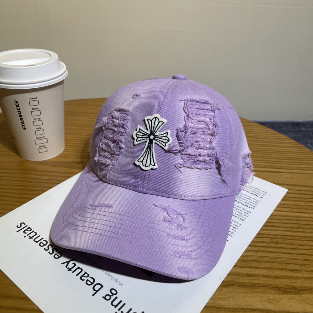 Chrome Hearts Ripped Denim Baseball Cap