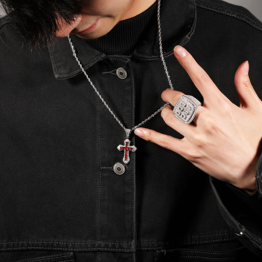 Hip Hop Zircon Cross Versatile Necklace
