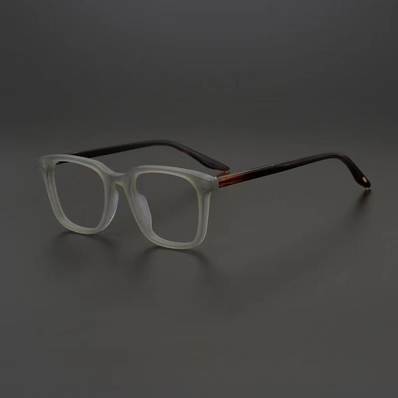 Retro-style frosted square-frame glasses