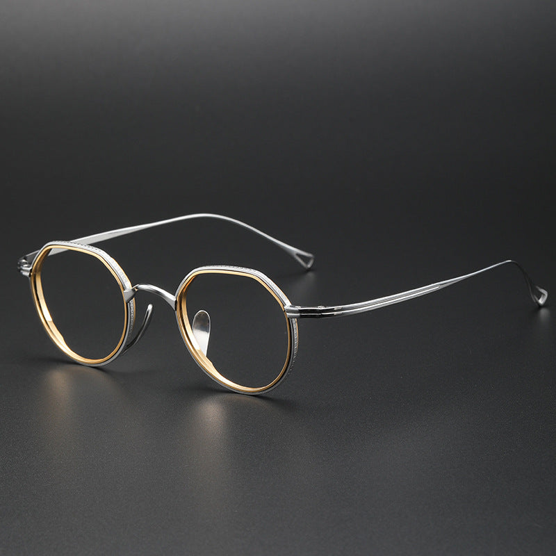 Irregular full-rimmed wide-rimmed eyeglasses for small faces