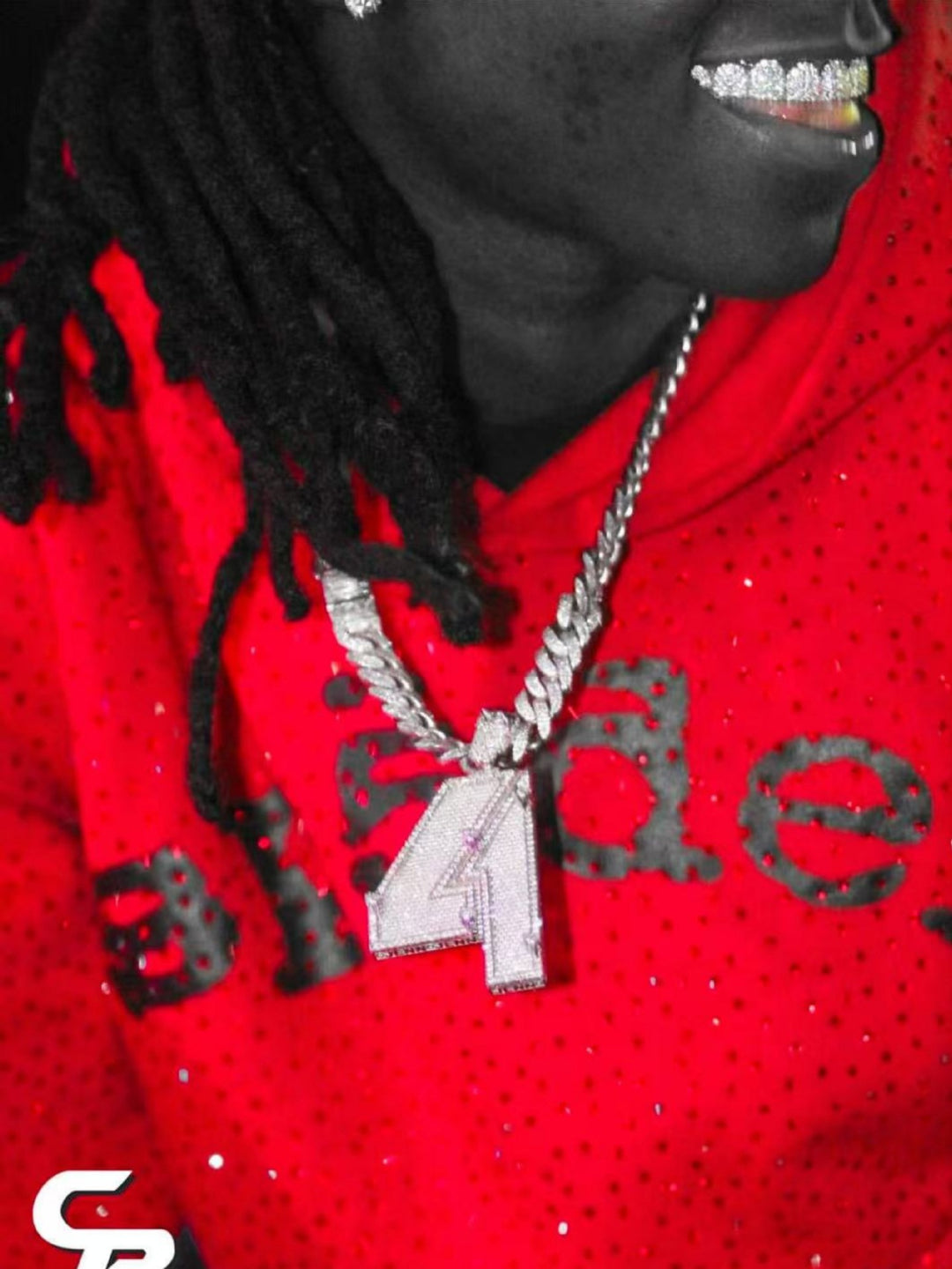 Sp5der full-rhinestone hoodie and sweatpants