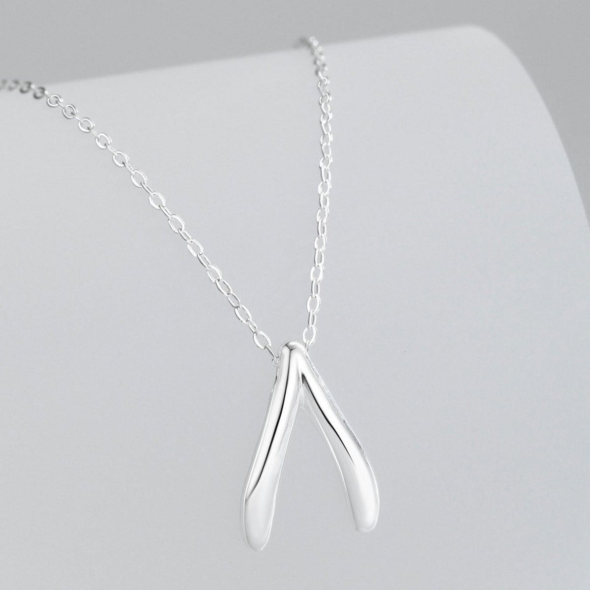 Sterling Silver Wishbone Necklace