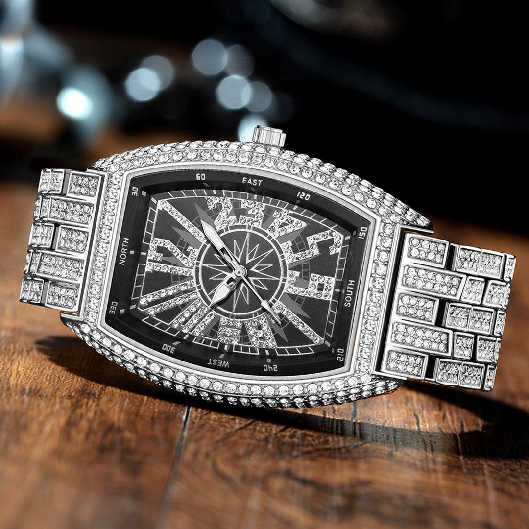 Full Diamond Dial with Tonneau-Shaped Dial