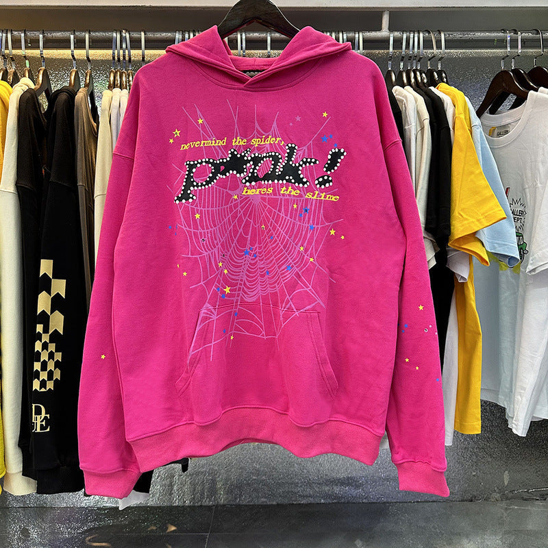 Y2K Sp5der Letter Print 555 Hoodie