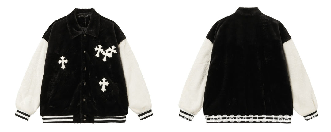 Chrome Hearts Cross Patch Embroidery Baseball Jacket