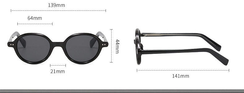 Retro oval shaped casual sun blocking sunglasses