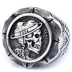 Nordic Stainless Steel Skull Ring Gothic Dark Aesthetic