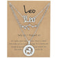 Zodiac Necklace Vintage English Star Image Pendant Three Piece Jewelry Set