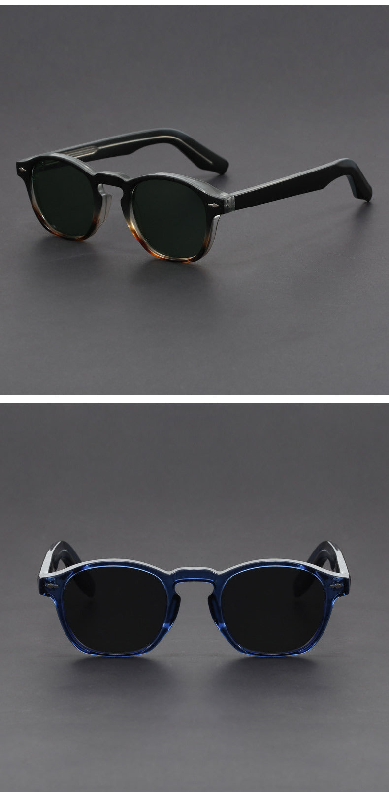 Propionic acid insert round frame sunglasses