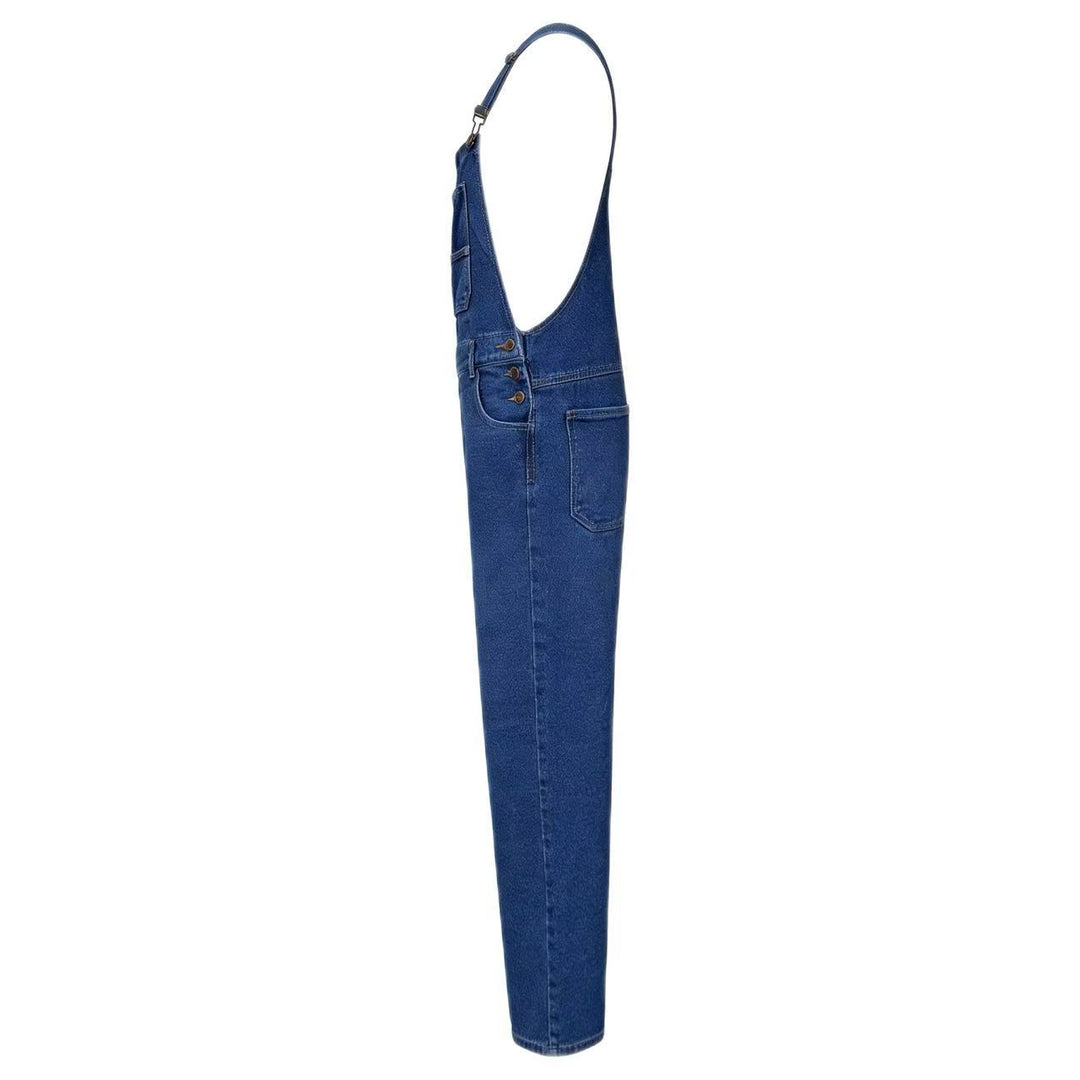 Washed Loose-Fit Denim Overalls
