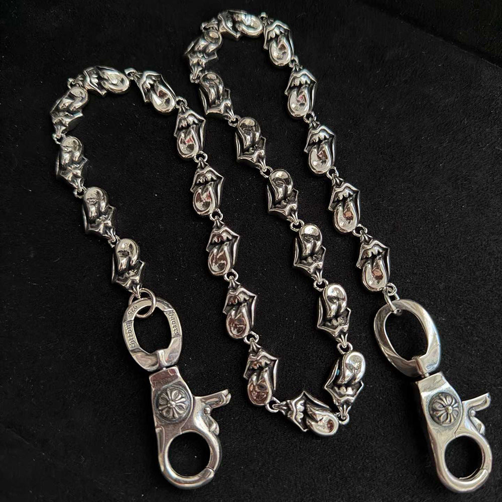 Chrome Hearts tongue-shaped double lobster buckle trouser chain