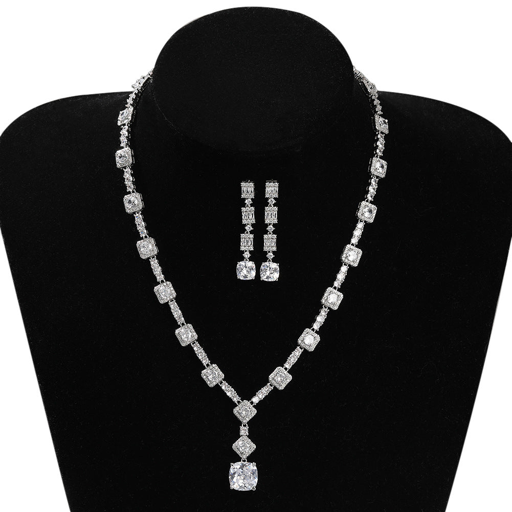 Copper-Set Zircon & Citrine Necklace and Earring Set