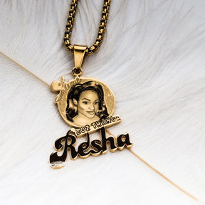 Customized photo name necklace logo letter necklace