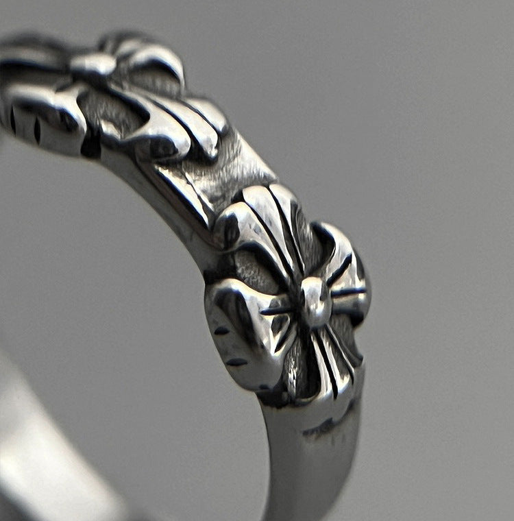 Chrome Hearts Cross Flower Forever Couple Rings