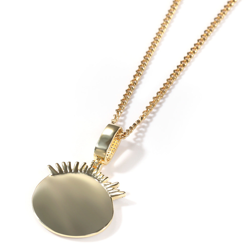 Hip-hop cartoon zircon spiky-head avatar necklace